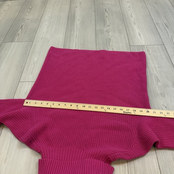 Banana Republic Medium 100% Cashmere Turtleneck Sweater Relaxed Ribbed Pink - Picture 9 of 10